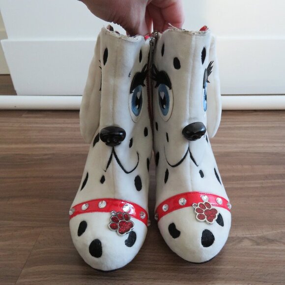 IRREGULAR CHOICE Dalmatian Pooch Perfect High Heel Boots Whimsy - Size US 5.5 - Picture 7 of 16